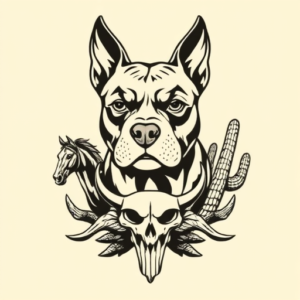 Western Pitbull Tattoo