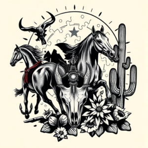 Western Puzzle Tattoo