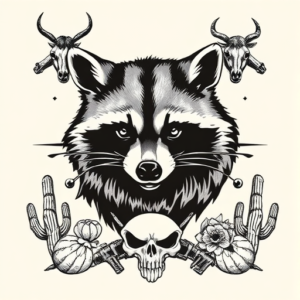 Western Raccoon Tattoo