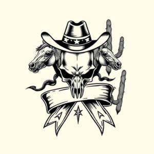 Western Ribbon Tattoo