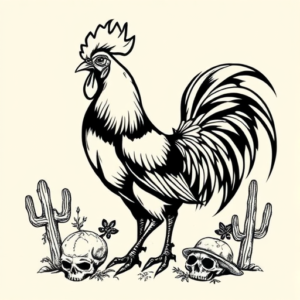 Western Rooster Tattoo