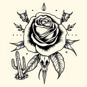 Western Rose Tattoo