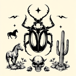 Western Scarab Tattoo