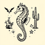 Western Seahorse Tattoo