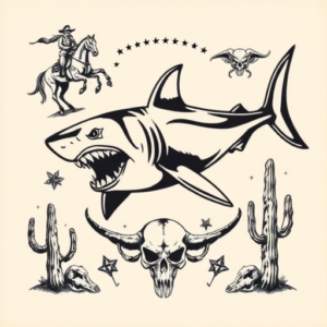 Western Shark Tattoo