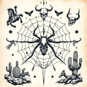 Western Spiderweb Tattoo