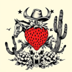 Western Strawberry Tattoo