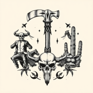 Western Tomahawk Tattoo