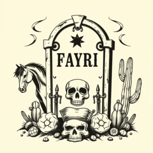 Western Tombstone Tattoo