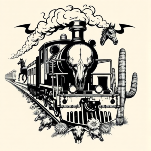 Western Train Tattoo