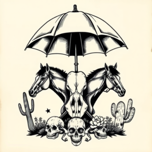 Western Umbrella Tattoo