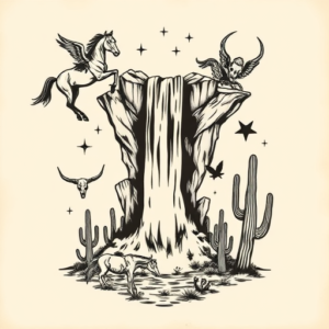 Western Waterfall Tattoo