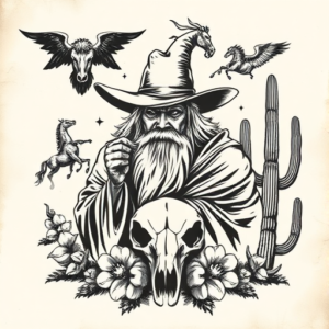 Western Wizard Tattoo