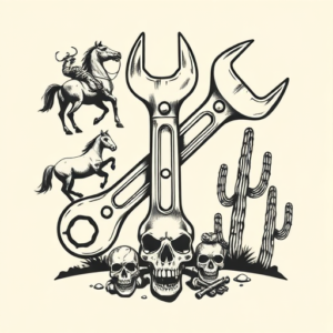 Western Wrench Tattoo