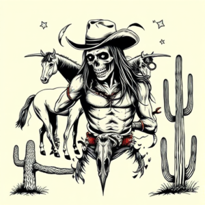 Western Zombie Tattoo