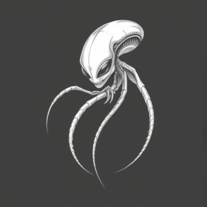 White Ink Alien Tattoo