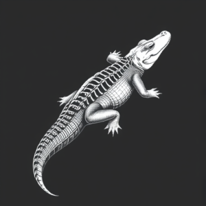 White Ink Alligator Tattoo
