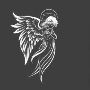 White Ink Angel Tattoo