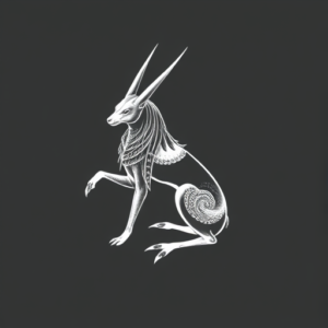 White Ink Anubis Tattoo