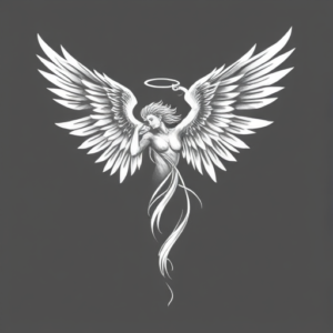White Ink Archangel Tattoo