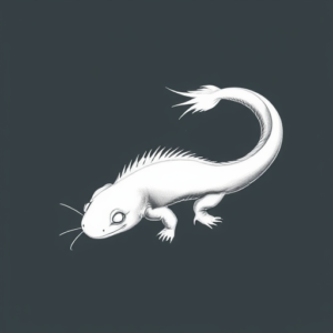 White Ink Axolotl Tattoo