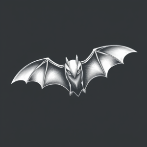 White Ink Bat Tattoo