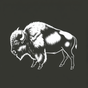 White Ink Bison Tattoo
