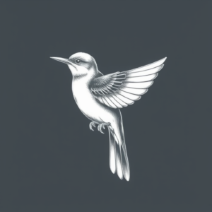 White Ink Bluebird Tattoo