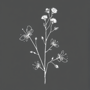 White Ink Botanical Tattoo