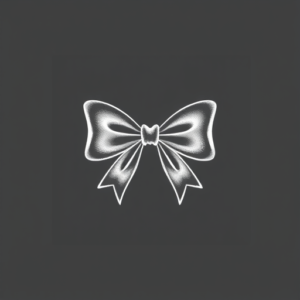 White Ink Bow Tattoo