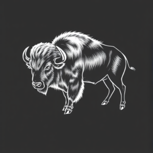White Ink Buffalo Tattoo