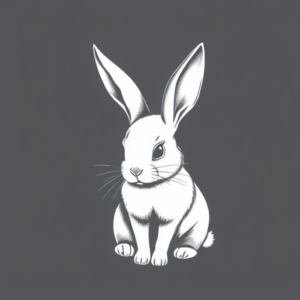 White Ink Bunny Tattoo