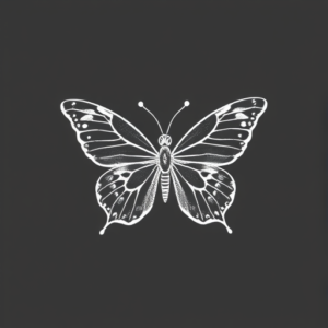 White Ink Butterfly Tattoo
