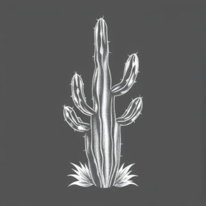 White Ink Cactus Tattoo
