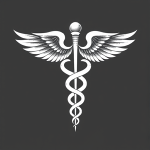 White Ink Caduceus Tattoo