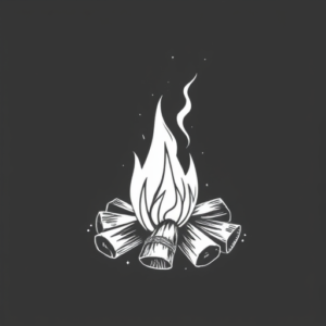 White Ink Campfire Tattoo