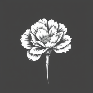 White Ink Carnation Tattoo