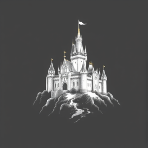 White Ink Castle Tattoo