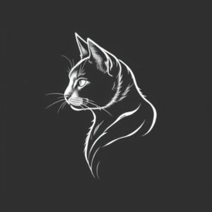 White Ink Cat Tattoo