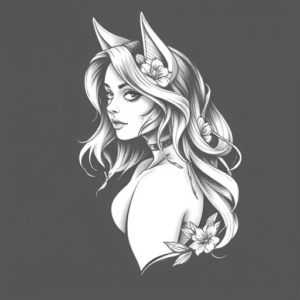 White Ink Catrina Tattoo