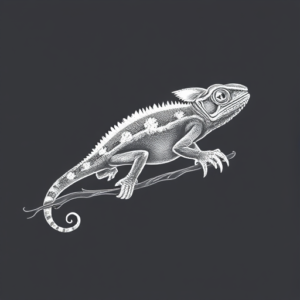 White Ink Chameleon Tattoo