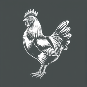 White Ink Chicken Tattoo