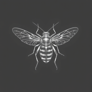 White Ink Cicada Tattoo