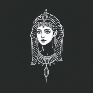 White Ink Cleopatra Tattoo