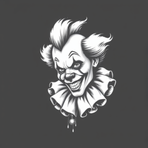 White Ink Clown Tattoo