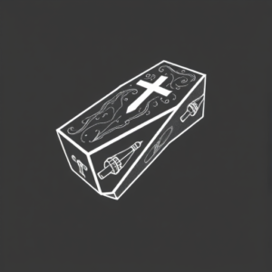 White Ink Coffin Tattoo