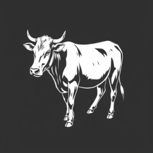 White Ink Cow Tattoo