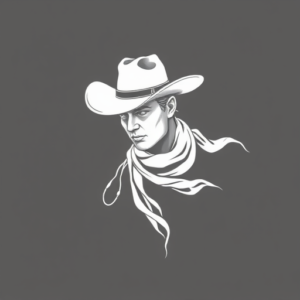 White Ink Cowboy Tattoo