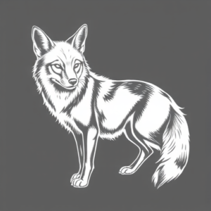 White Ink Coyote Tattoo
