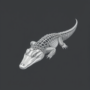 White Ink Crocodile Tattoo
